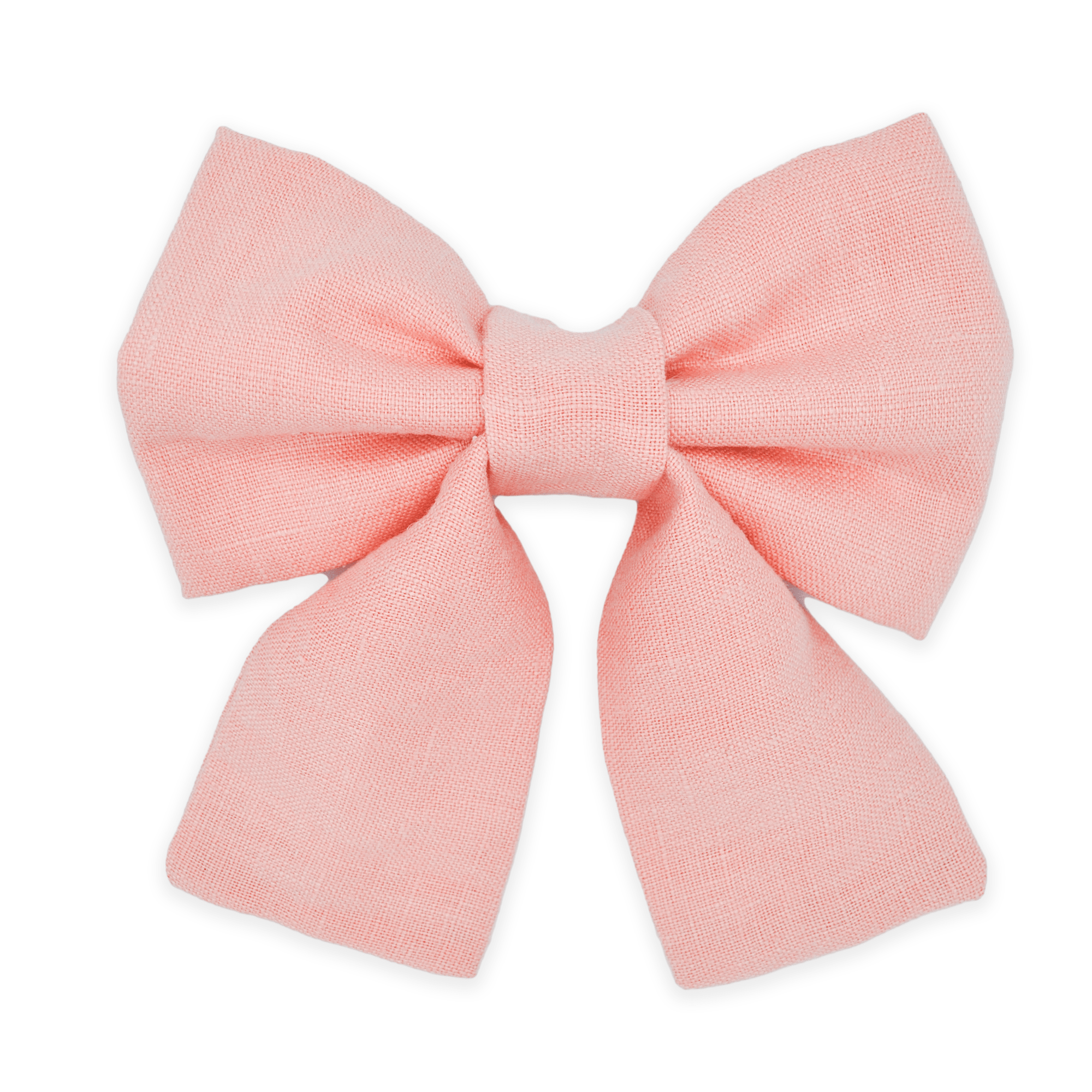 Peach Pink Linen Dog Sailor Bow - SUNNY TAILS