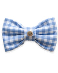 Periwinkle Blue Gingham Dog Bow Tie  | Spring Snap Over Collar Bow Tie | Shop Sunny Tails