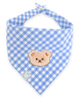 Periwinkle Blue Gingham Teddy Dog Bandana | Teddy Bear Dog Bandana | Shop Sunny Tails