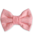 Pink Herringbone Flannel Dog Bow Tie - SUNNY TAILS