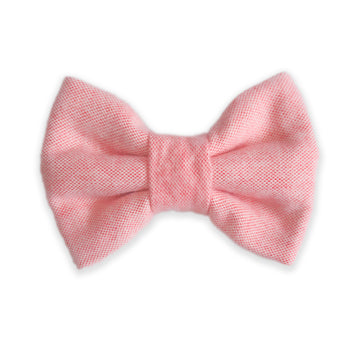 Pink Herringbone Flannel Dog Bow Tie  | Valentines Snap Over Collar Bow Tie | Shop Sunny Tails