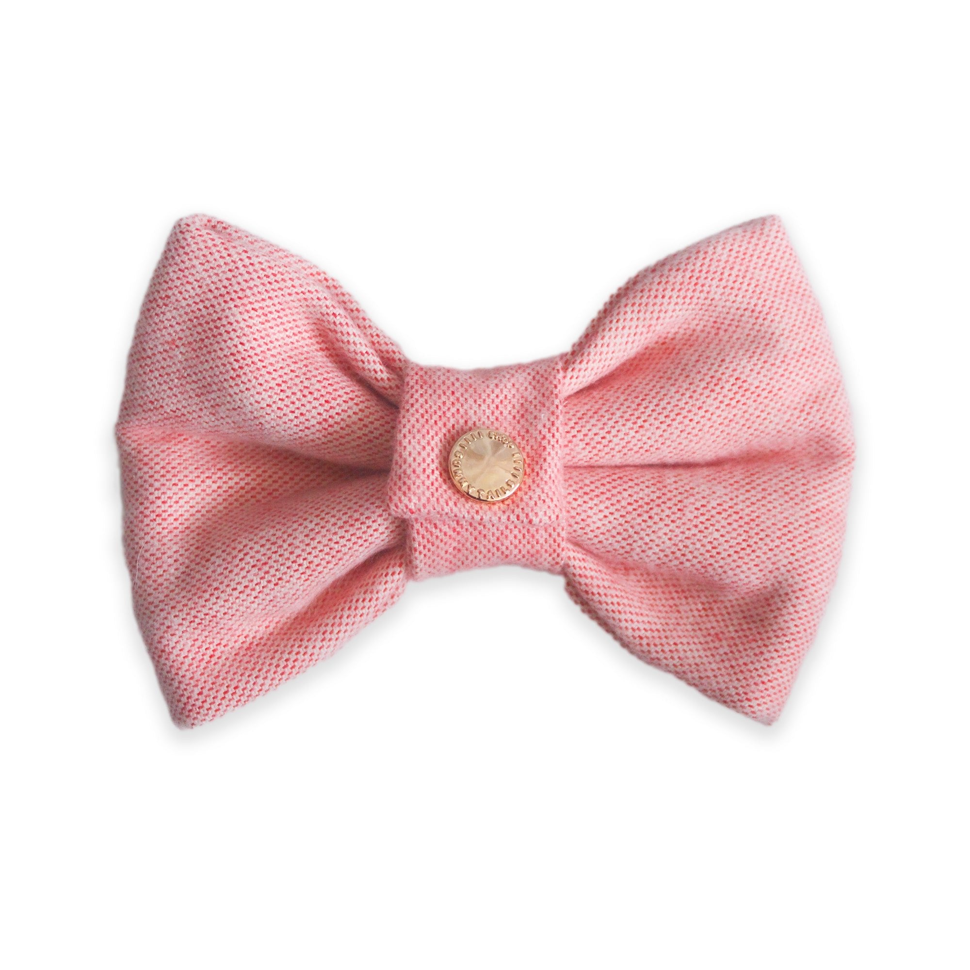 Pink Herringbone Flannel Dog Bow Tie - SUNNY TAILS