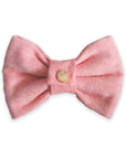 Pink Herringbone Flannel Dog Bow Tie - SUNNY TAILS