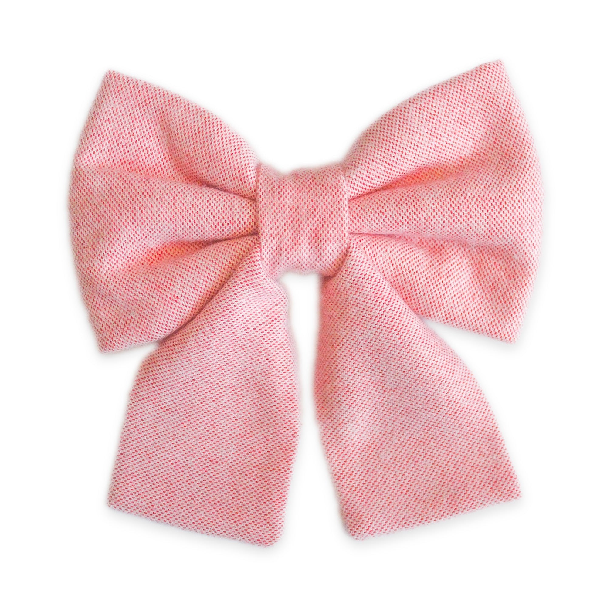 Pink Herringbone Flannel Dog Sailor Bow - SUNNY TAILS