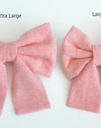 Pink Herringbone Flannel Dog Sailor Bow - SUNNY TAILS