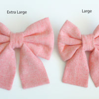 Pink Herringbone Flannel Dog Sailor Bow | Valentines Dog Sailor Bow | Shop Sunny Tails