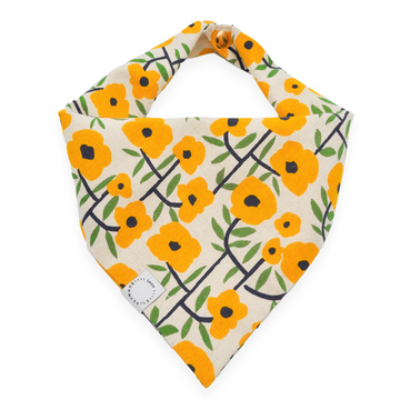 Poppy Flowers Canvas Dog Bandana