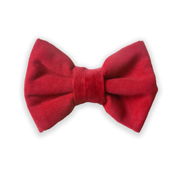 Valentine Red Corduroy Dog Bow Tie  | Snap Over Collar Bow Tie | Shop Sunny Tails