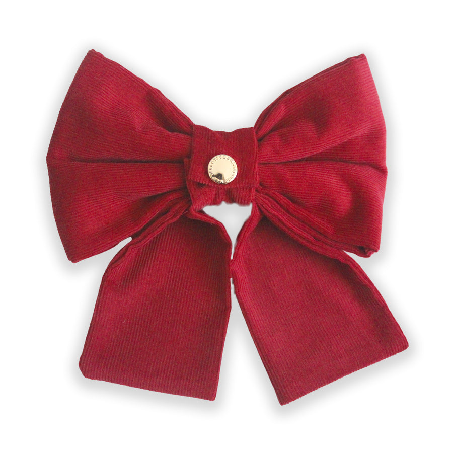 LNY Red Corduroy Dog Sailor Bow | Valentines Dog Sailor Bow | Shop Sunny Tails