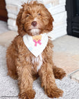 Picnic Teddy Ivory Linen Dog Bandana (Customizable)