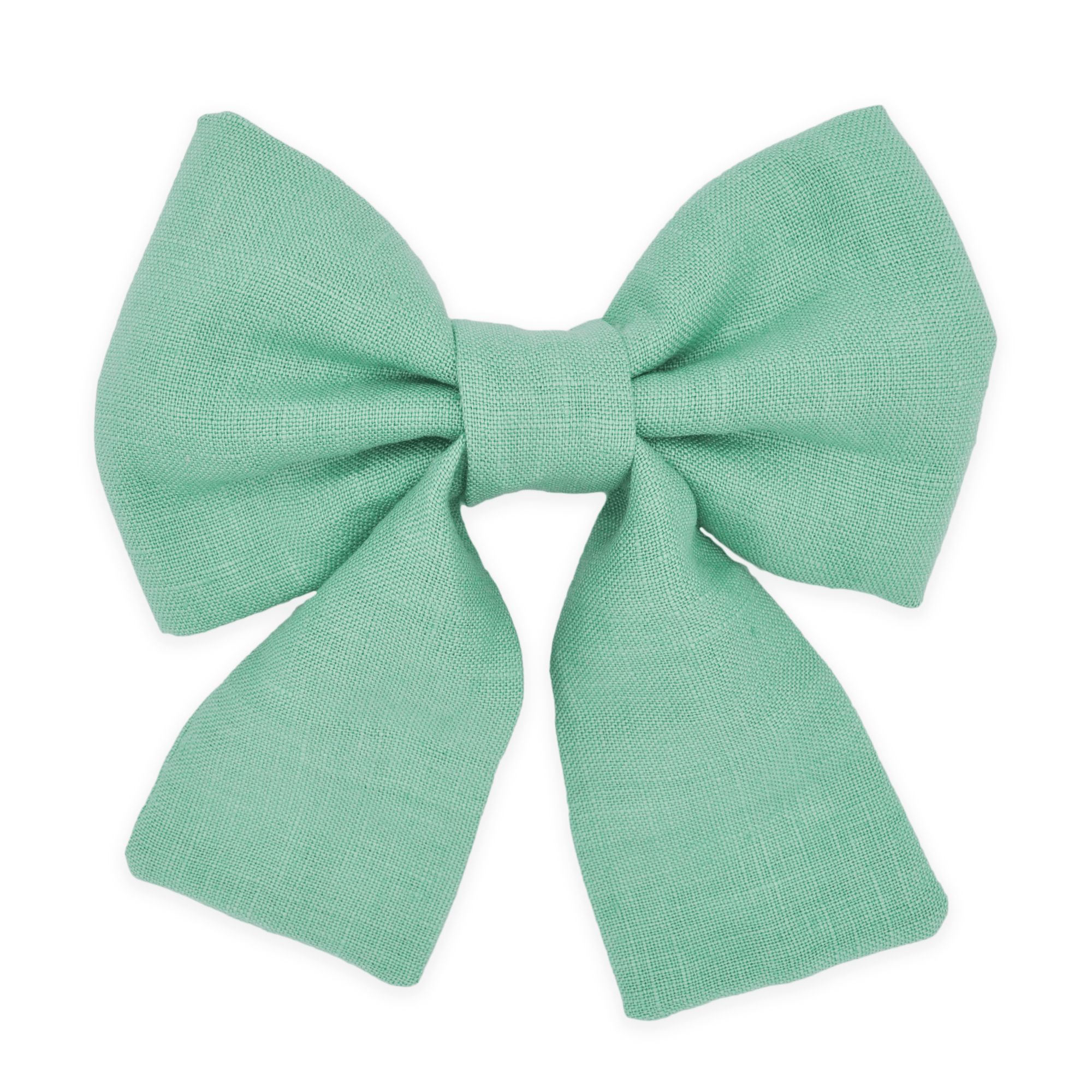 Matcha Sage Green Linen Dog Sailor Bow - SUNNY TAILS