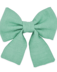 Matcha Sage Green Linen Dog Sailor Bow - SUNNY TAILS