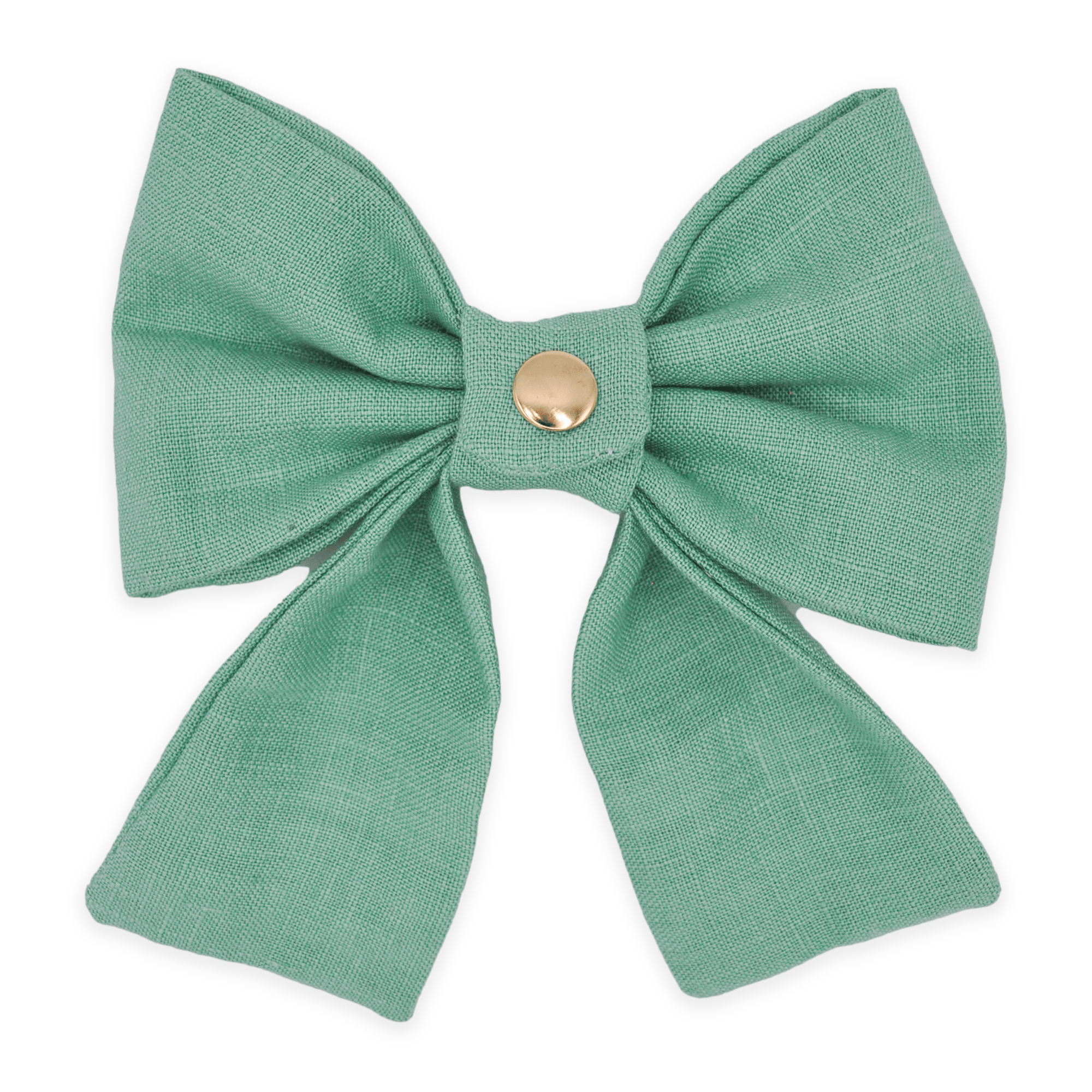 Matcha Sage Green Linen Dog Sailor Bow - SUNNY TAILS