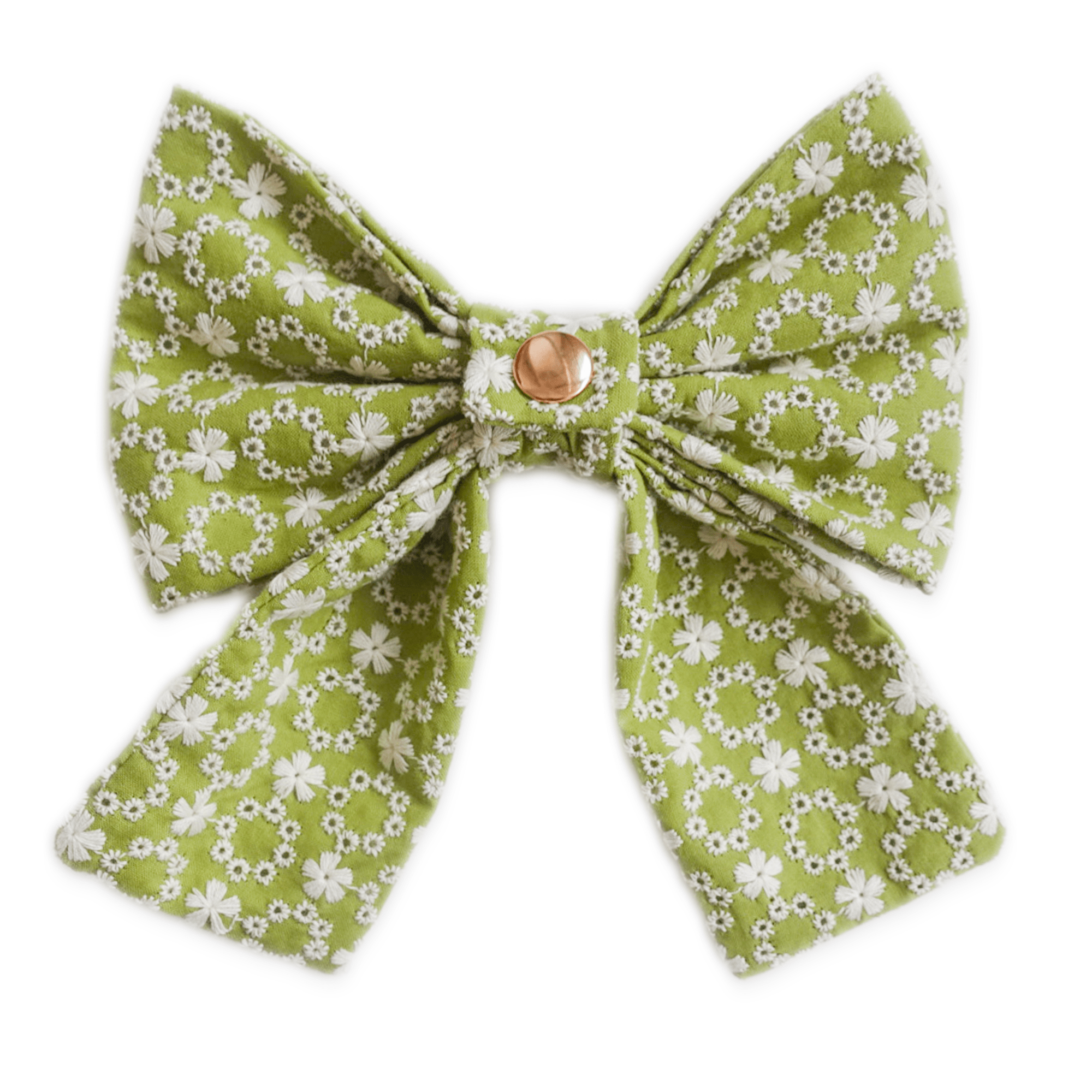 Olive Eyelet Sailor Dog Bow Tie - SUNNY TAILS