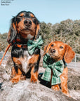 Forest Plaid Flannel Dog Bow Tie