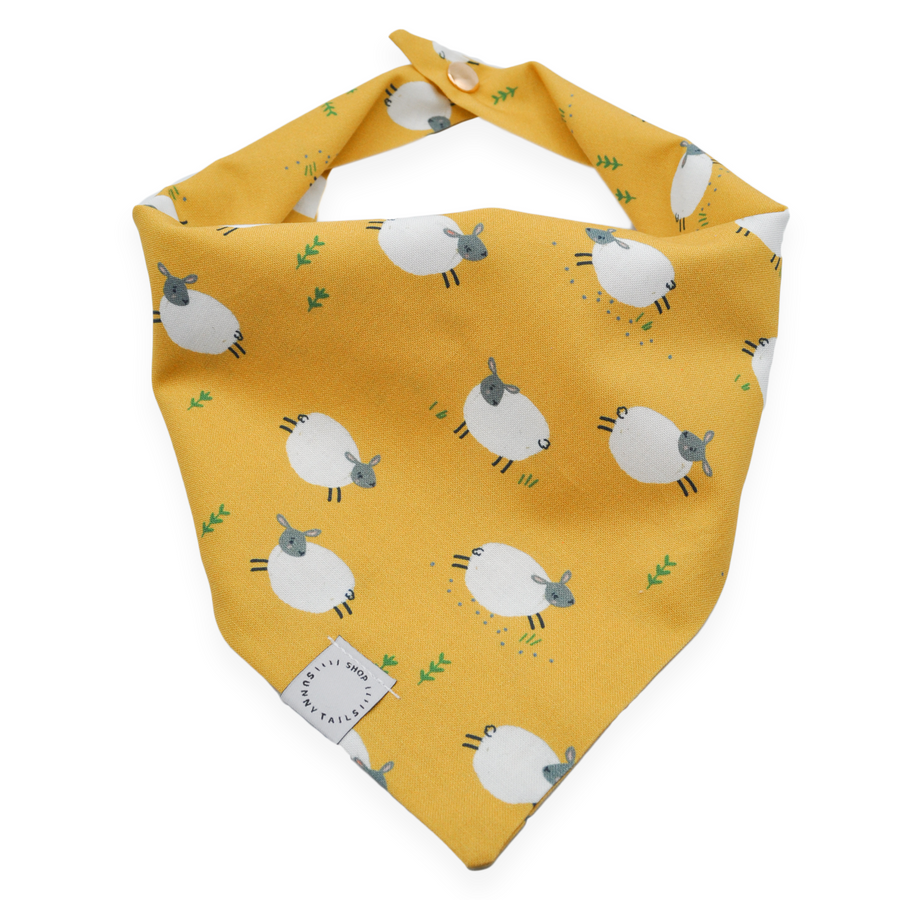 Yellow Sheep Dog Bandana | Bandana Dog Collar | Shop Sunny Tails
