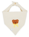 Picnic Teddy Ivory Linen Dog Bandana (Customizable)