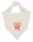 Picnic Teddy Ivory Linen Dog Bandana (Customizable)