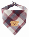 Pretty Good Teddy Flannel Dog Bandana | Burgundy Flannel Dog Bandana | Shop Sunny Tails