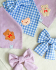 Spring Violet Herringbone Teddy Dog Bandana | Teddy Bear Dog Bandana | Shop Sunny Tails