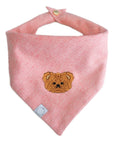 Pink Herringbone Flannel Teddy Bandana - SUNNY TAILS