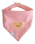 Pink Herringbone Flannel Teddy Bandana - SUNNY TAILS