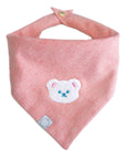 Pink Herringbone Flannel Teddy Bandana - SUNNY TAILS