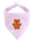 Spring Violet Herringbone Teddy Dog Bandana | Teddy Bear Dog Bandana | Shop Sunny Tails