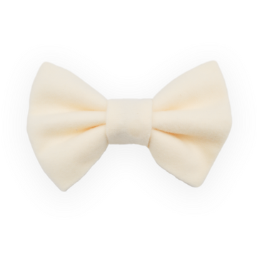Ivory Flannel Dog Bow Tie
