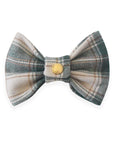 Woodland Plaid Flannel Dog Bow Tie | Snap Over Collar Bow Tie | Shop Sunny Tails