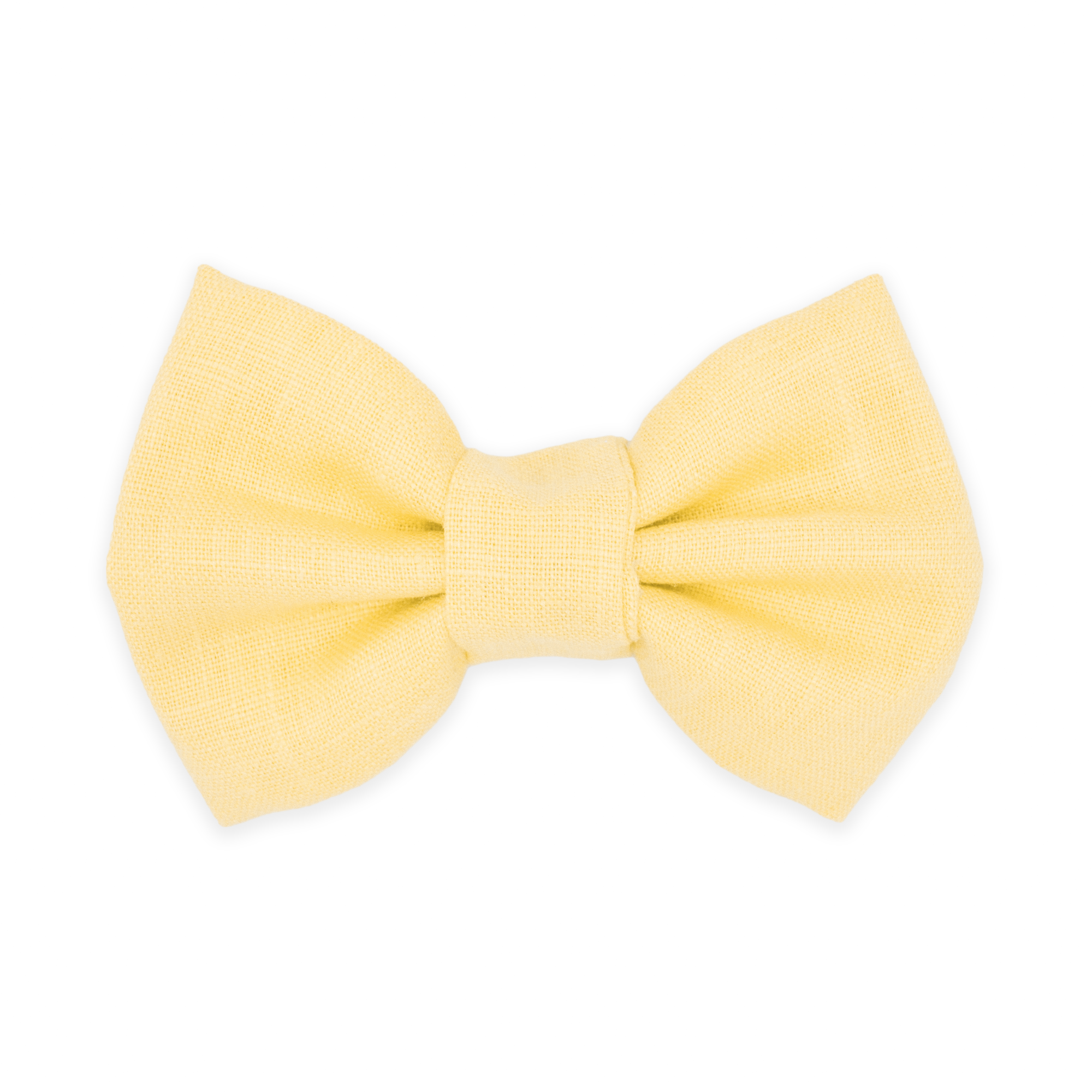 Yuzu Yellow Linen Dog Bow Tie | Snap Over Collar Bow Tie | Shop Sunny Tails