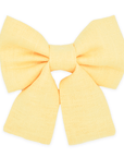 Yuzu Yellow Linen Dog Sailor Bow - SUNNY TAILS