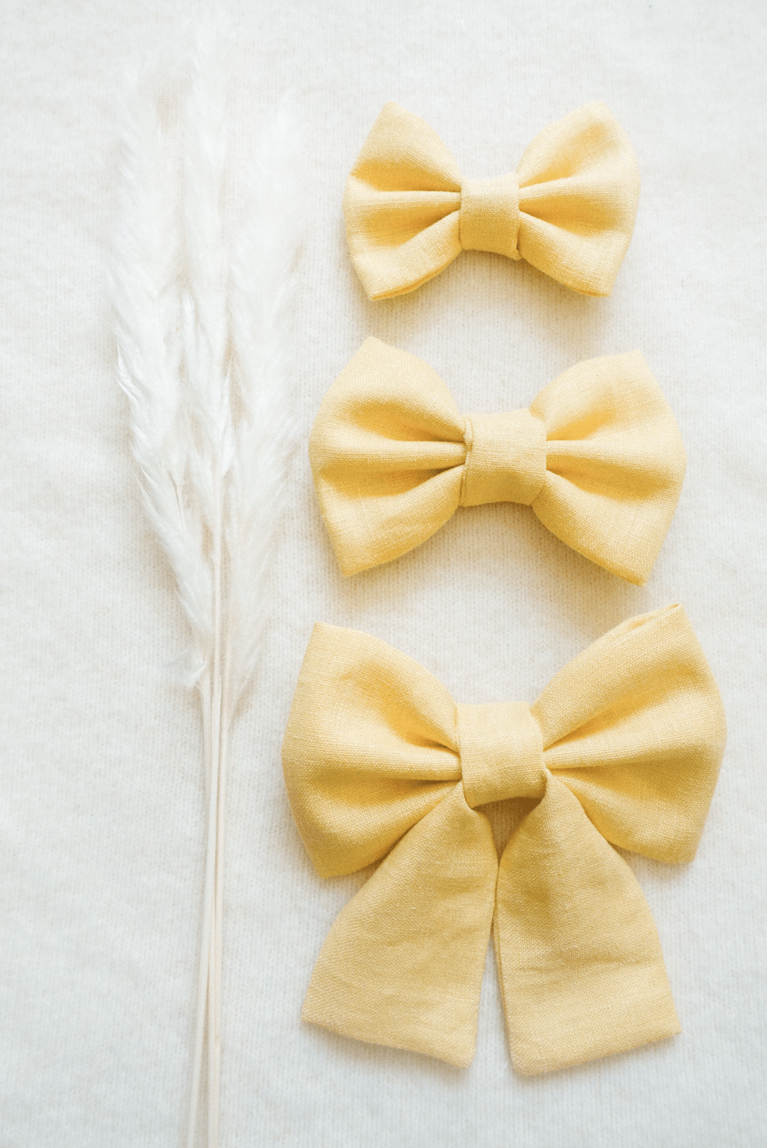 Yuzu Yellow Linen Dog Sailor Bow - SUNNY TAILS