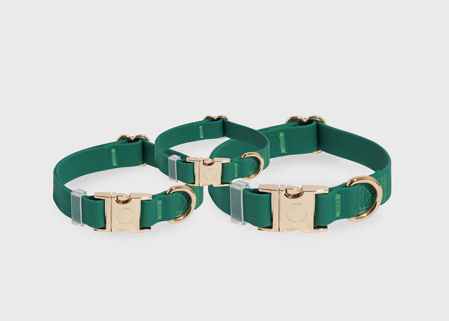 Meadow Green Waterproof Dog Collar | Dark Green Quick Release Collar | Available in 3 Sizes | Durable Dog Collars | Shop Sunny Tails