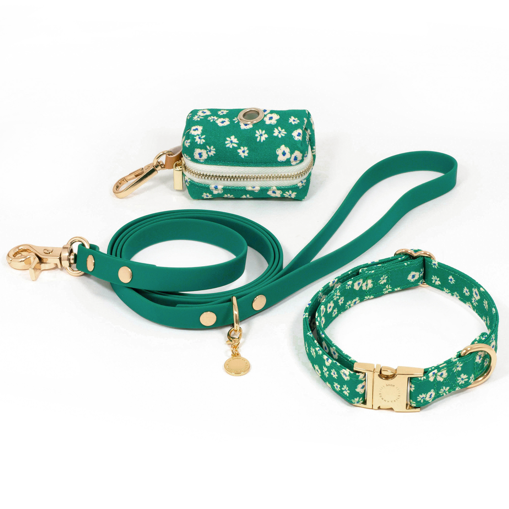 Summer Meadow Green Floral Dog Collar | Flower Dog Collar | Available in 3 Sizes | Durable Dog Collars | Shop Sunny Tails