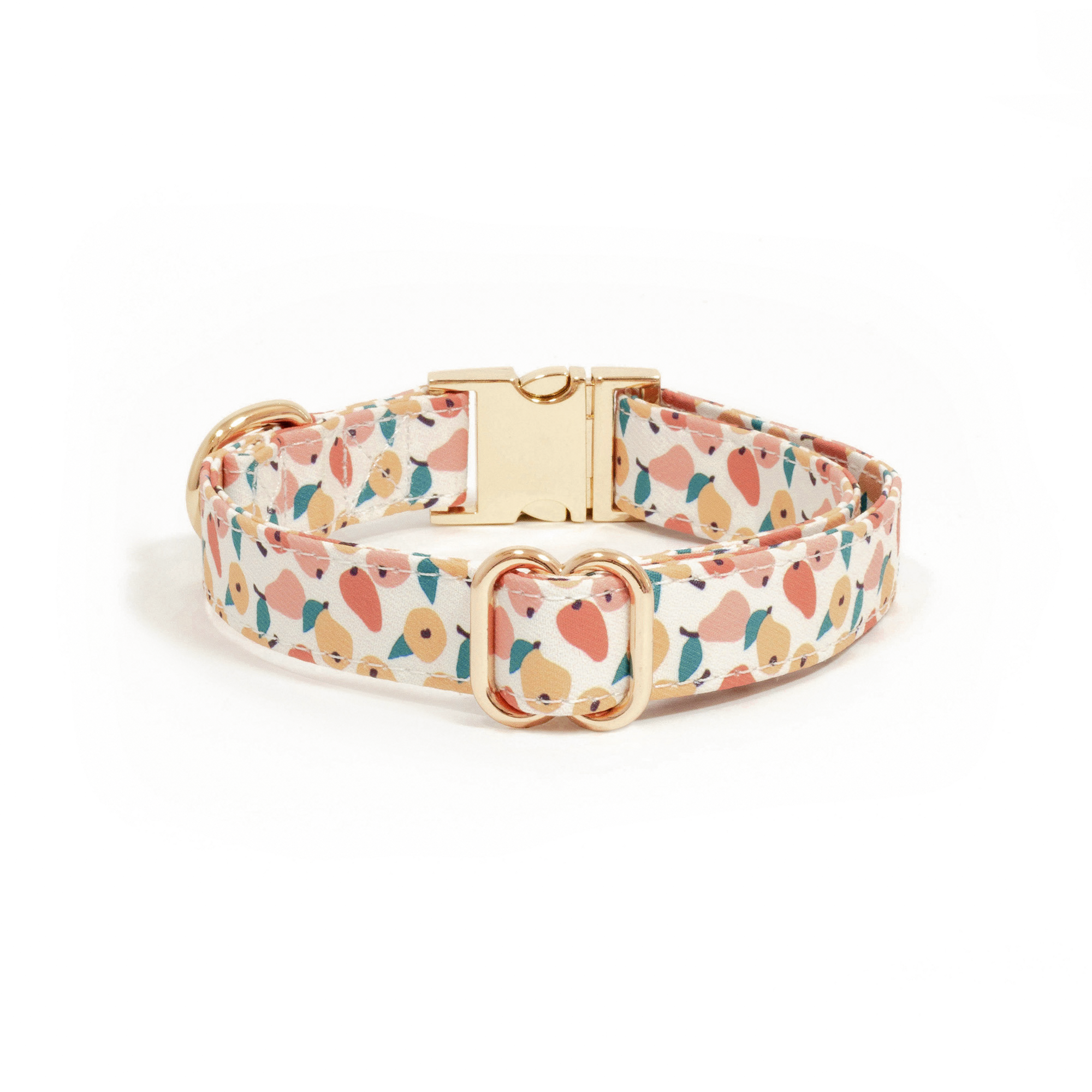 Peaches & Pears Dog Collar | Fruit Dog Collar | Available in 3 Sizes | Durable Dog Collars
