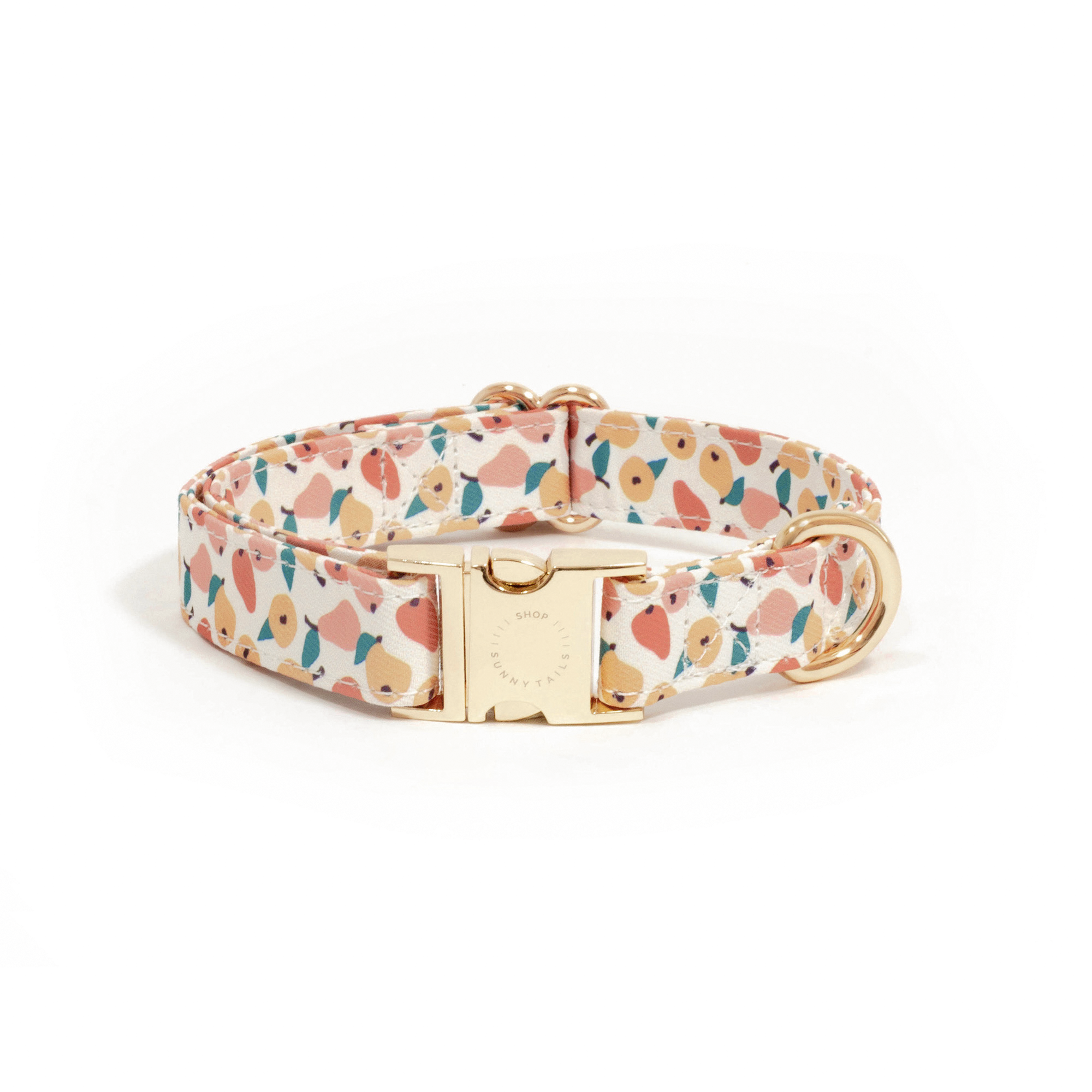 Peaches & Pears Dog Collar | Fruit Dog Collar | Available in 3 Sizes | Durable Dog Collars