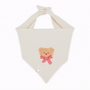 Picnic Teddy Ivory Linen Dog Bandana (Customizable)